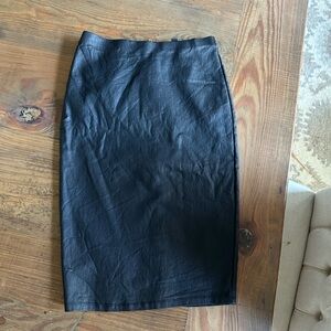 Vegan Leather Black Pencil Skirt XS